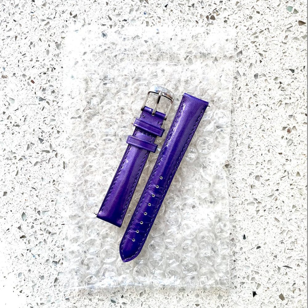 Michele Purple Patent Leather Watch Strap